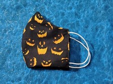 Washable Handmade Fabric Face Mask filter pocket HALLOWEEN JACK O LANTERNS