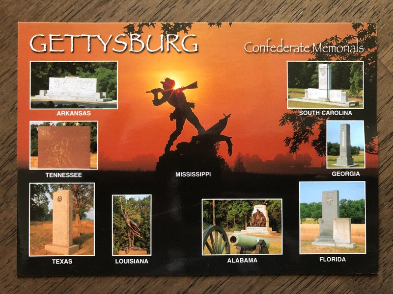 GETTYSBURG PA * CIVIL WAR BATTLEFIELD * CONFEDERATE MEMORIALS *   2-sided