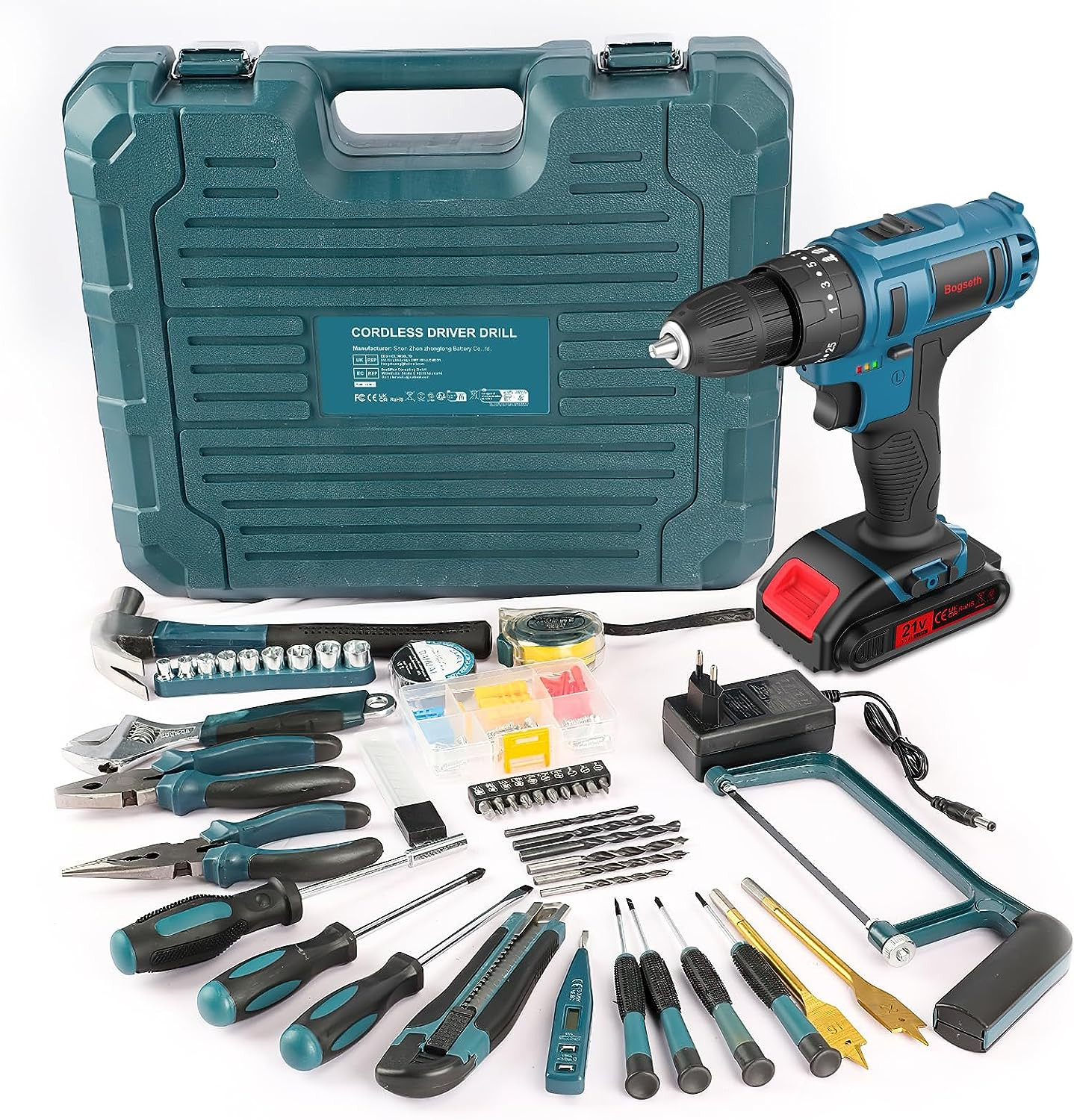Trapano Avvitatore 21V Professionale + 112 Accessori | Valigetta Completa