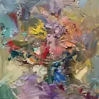 Abstract Expressionism Oil Paint Luxury Canvas Wall Art Picture Print Colourful