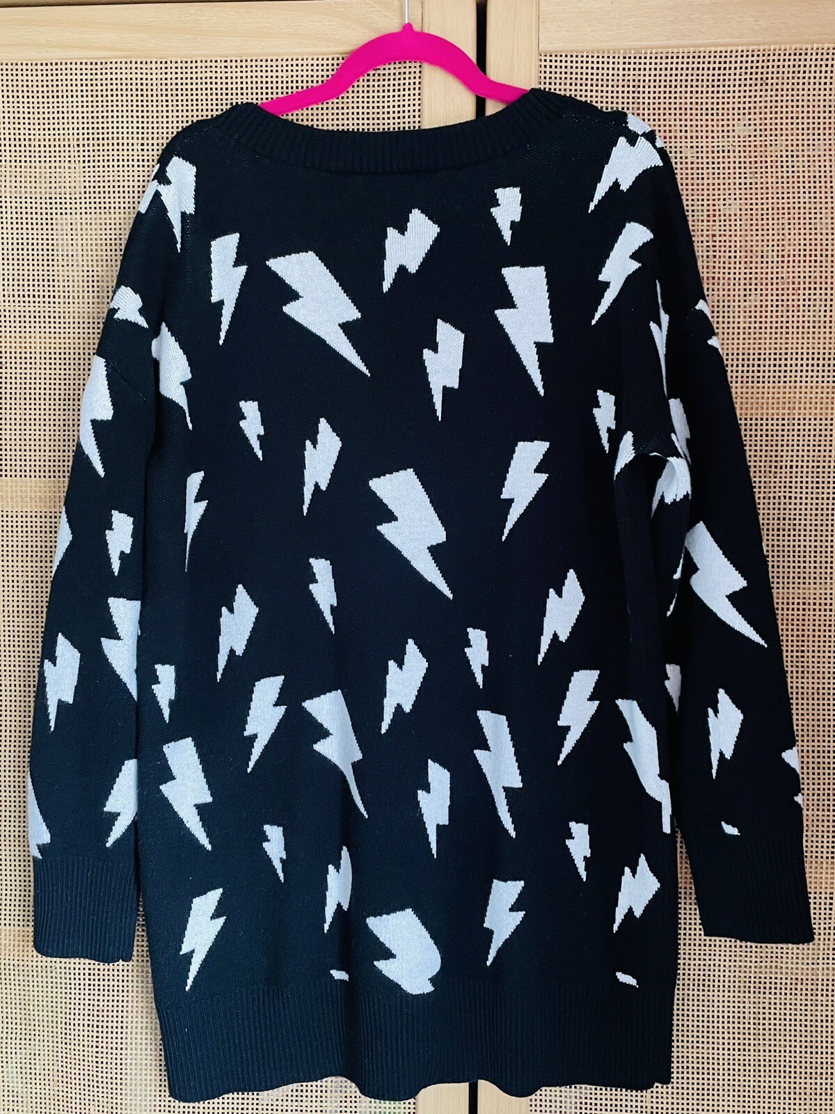 Scamp & Dude, Black & White Lightning Bolt Cardigan, Size 12 eBay