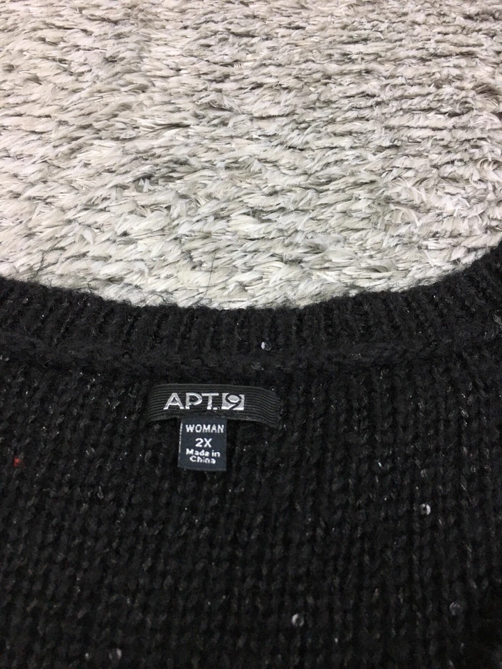 APT 9 Sweater Womens Size 2X Black Stretch Long Sleeve Woman - Image 4 of 4