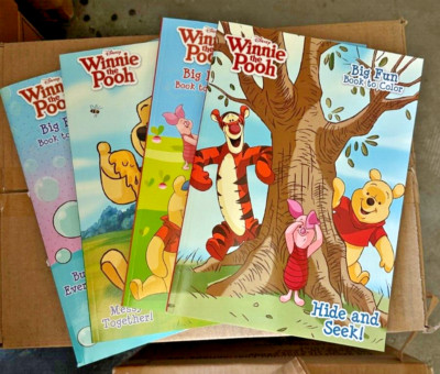 NEW 4 PACK FUN FILLED DISNEY WINNIE THE POOH BIG FUN BOOK TO COLOR
