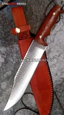 Hand Forged J2 Steel Full Tang Farrier Rasp File Blade Hunting Big Bowie Knife