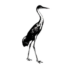 SANDHILL CRANE unmounted bird rubber stamp #9