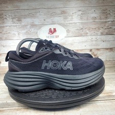 Hoka One One Bondi 8 Trainers Women's Size 9 Black Comfort Walking Running Shoes