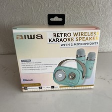 Aiwa Retro Wireless Karaoke Speaker 2 Microphones