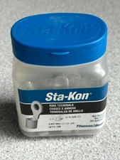 NEW Pack of 50 T&B Sta-Kon C10-38 Ring Terminals, 3/8" Inc Stud Size, 12-10 Awg