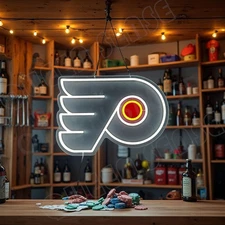 16"x11" Philadelphia Flyers Team Logo LED Neon Sign Dimmer USB Powered VL