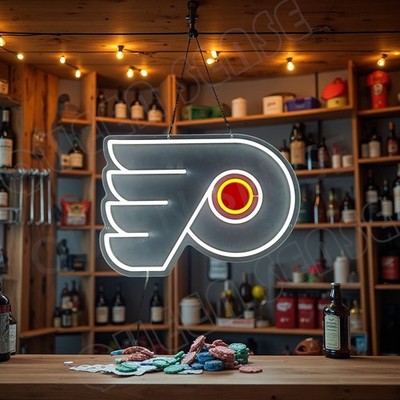 16''x11'' Philadelphia Flyers Team Logo LED Neon Sign Dimmer USB Powered VL