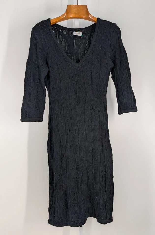Vestido Coogi Australia Basics Vintage Años 90 Y2K Negro Algodón Mercerizado M Jurador Foto 2 de 4