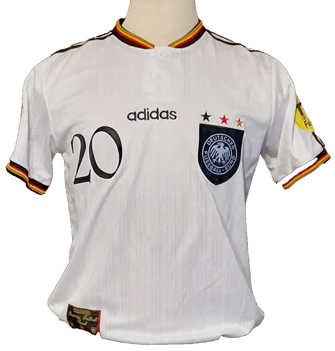 VTG ADIDAS EURO 1996 GERMANY OLIVER BIERHOFF #20 SOCCER JERSEY