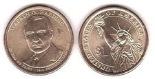 USA - 1 Dollar 2014-P aUNC 29th President of the USA - Warren Harding