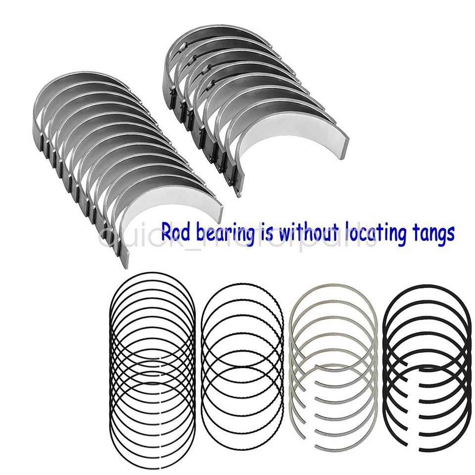 Поршневые кольца основные стержневые подшипники подходят для 02–10 Dodge Ram 1500 Jeep Liberty 3,7 л VIN K - Изображение 2 из 4