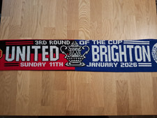 Manchester United v Brighton F A Cup 3rd round match scarf 11th January 2026