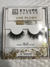 EYLURE LONDON Luxe Plush Reusable Strip EYELASHES w/Adhesive 1500 Fibre Ct NIB