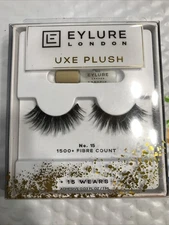 EYLURE LONDON Luxe Plush Reusable Strip EYELASHES w/Adhesive 1500 Fibre Ct NIB