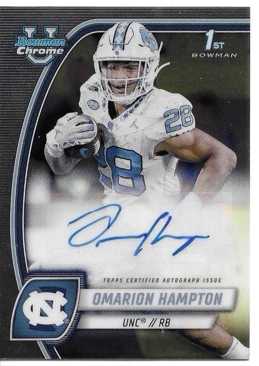 2024 Bowman University Chrome - Prospect Autographs Omarion Hampton #PA-OHA