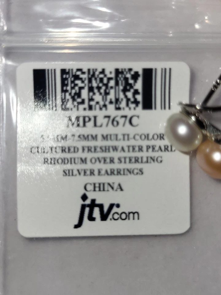 Elegante conjunto de 18 collar y pendientes de perlas multicolores rosa con cuentas de agua dulce nuevo sin etiquetas Foto 2 de 4