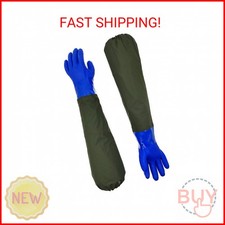 Long Waterproof Rubber Gloves, Pond Gloves, 28 Shoulder Length Insulated PVC Co
