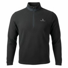Pebble Beach Performance Men's Charcoal Waffle Knit 1/4 Zip Pullover Golf  Large