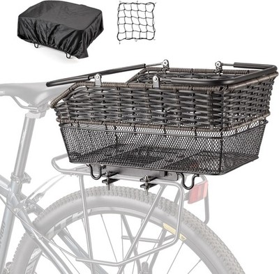 CXWXC Hinterrad Fahrradkorb mit Griff - Schnellspannsystem Fahrradkorbs hinten