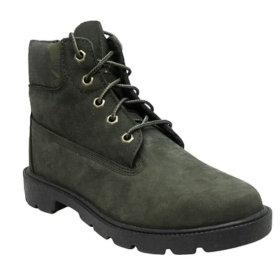 Junior Boys Childrens Timberland Green 6" 6 Inch Leather Boots UK Padded collar - Image 1 of 4