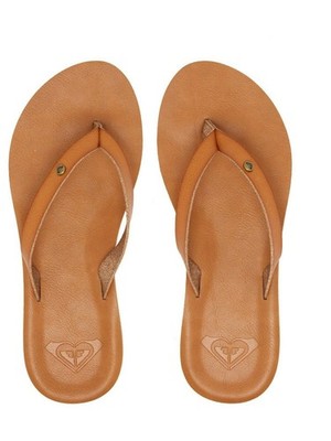 ROXY DAMEN-FLIP-FLOPS. NEU JYLL HELLBRAUN KUNSTLEDER STRANDSANDALEN S24