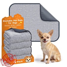 LOOBANI Puppy Pads Grey Dog 18"x24" 4 Pack Washable