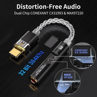 BZINK USB Type-C to 3.5mm Headphones Audio Jack Adapter, Hi-Res