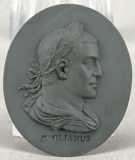 Wedgwood Marcus Aemilianus Black Basalt Portrait Medallion Plaque C.1780-1795