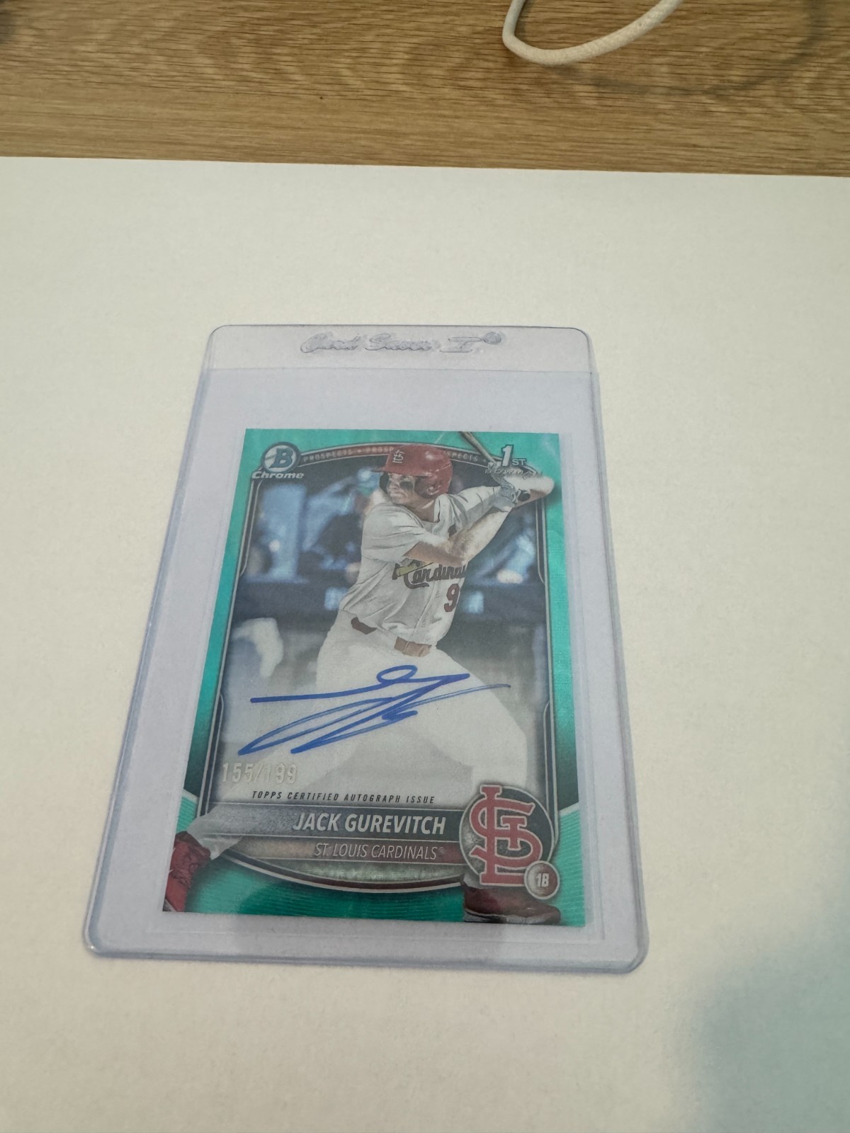 2025 Bowman Draft Jack Gurevitch 1st Chrome Aqua Lava Auto 155/199