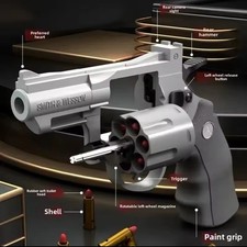 Toy Revolver Soft Bullet Pistol Kids Outdoor Role Play Shooting Toy