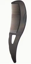 Detangling Hair Comb Curved Handle Anti-Static Plastic Black for All Hair Types