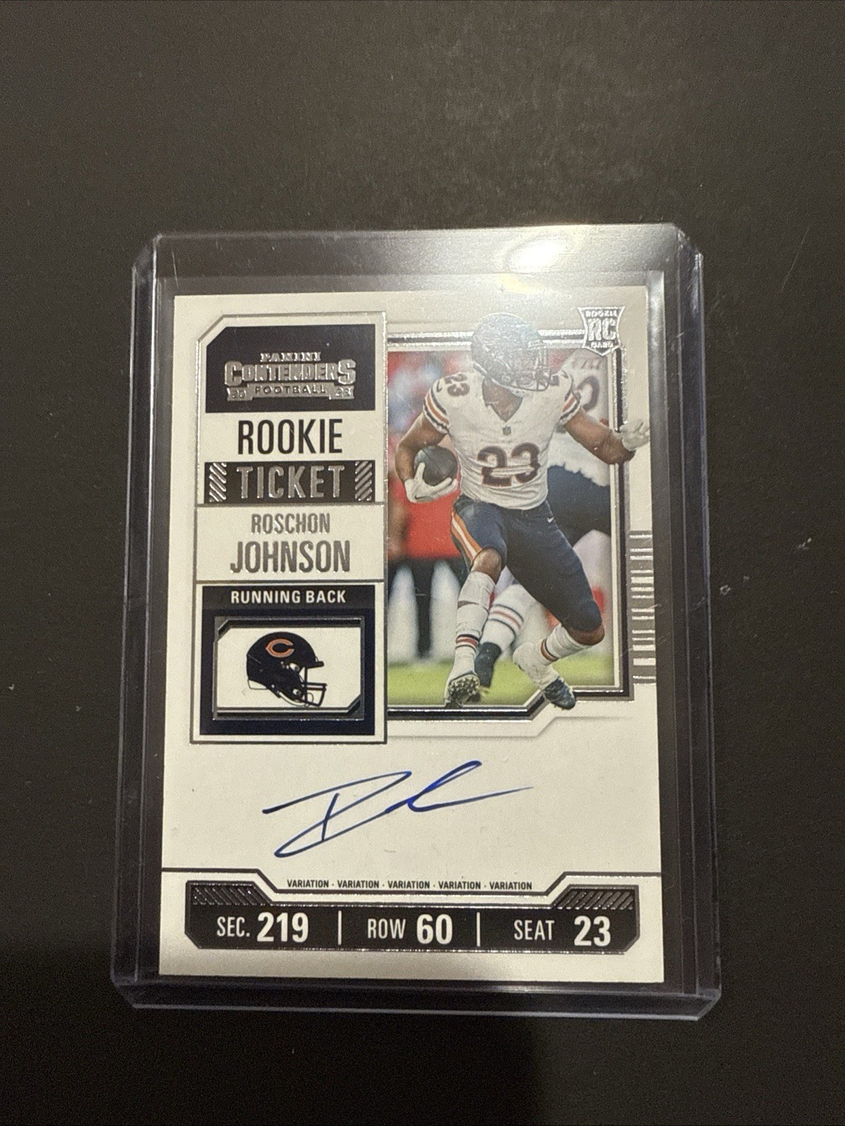 2023 Panini Contenders Roschon Johnson #130 RC Rookie Ticket On Card Auto Bears