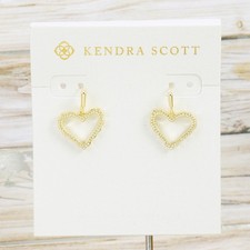 NWOT Kendra Scott Sophee Heart Small Drop earring Gold Tone
