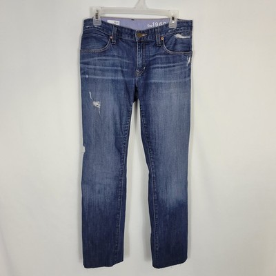 Gap 1969 boyfriend jeans, Womens Blue Sz 28/6 Distressed