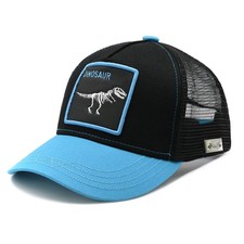 Wodeal Boys' Dinosaur Trucker Hat, Adjustable Embroidered One Size, Black