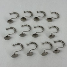 12 Piece Silver Tone S Shower Curtain Hooks With Silver Balls