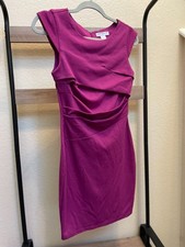 Cotton On Fuchsia ruched front bodycon dress with high neck