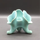 Vintage Van Briggle Pottery Triple Cornucopia Candle Holder Vase