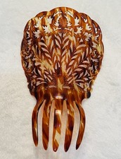 Vintage Tortoise Shell Bakelite Tested Spanish Mantilla Comb Peineta 8.5  