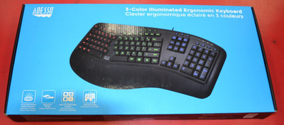 Adesso AKB-150EB Color Illuminated Ergonomic Keyboard***NEW/NEVER BE OPENED***