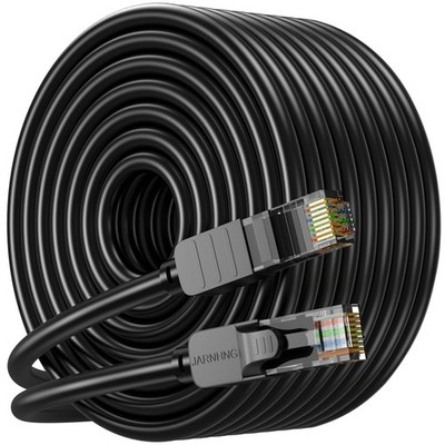 Cat6 LAN Kabel Netzwerkkabel 100m UTP 26AWG 500MHz mit RJ45 Steckern für Verk...
