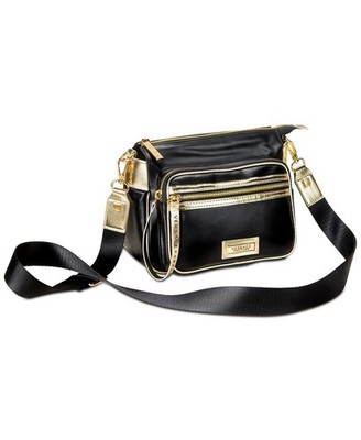 Versace Parfums Black & Gold Crossbody Shoulder Bag