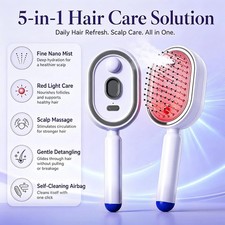 Electric Steam Hair Straightener Brush Rechargeable Anti Frizz Detangling USA