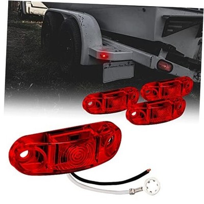 TRUE MODS 4pc 2.5'' LED Trailer Marker Light Kit [DOT FMVSS 4 Pack Red No Bezel