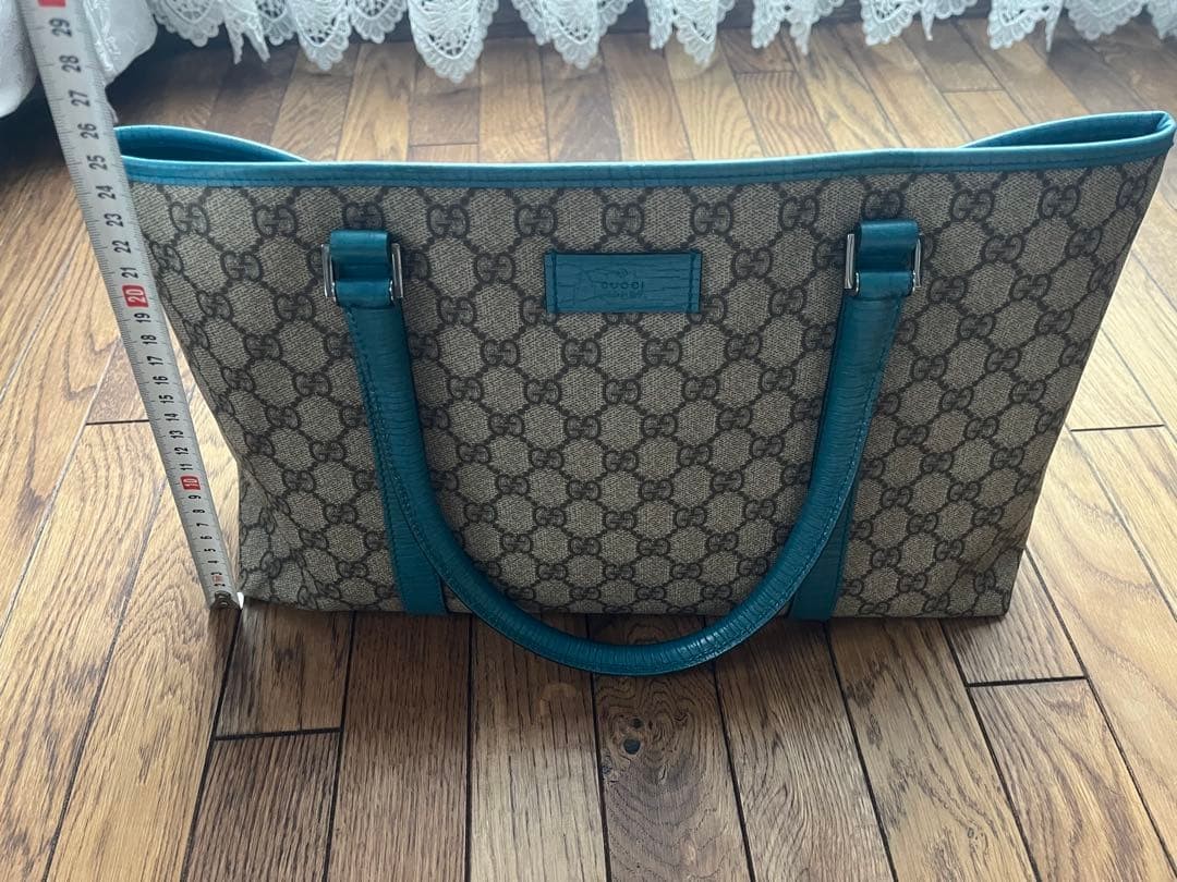 Gucci Tote Bag Blue Leather Women's Fashion Authentic Excellent Condition thumbnail 2