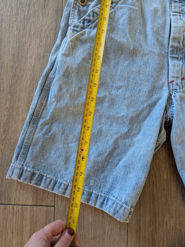 Vintage Ikeda Shortalls Bib Dungaree Short Overalls Womens L Light Jeans Denim - Picture 16 of 19