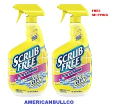 Scrub Free Bathroom Cleaner with OxiClean, Lemon Scent, 32 oz Spray (2 Pack)